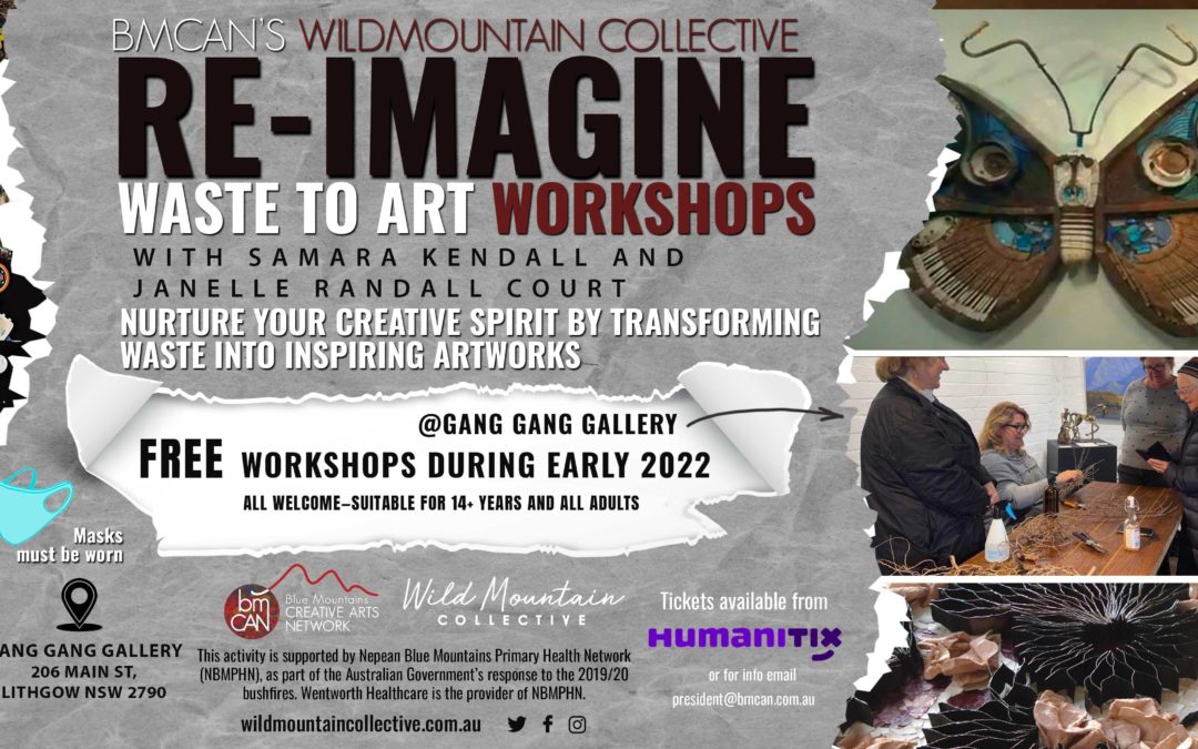 RE-IMAGINE WASTE TO ART WORKSHOPS WITH JANELLE  AND SAMARA AT GANG GANG GALLERY 28 May 2022